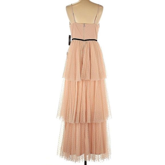 NWT Lulu*s Romantic Musings Blush Pink
Embroidered Lace Tiered Maxi Dress Large - Picture 7 of 14